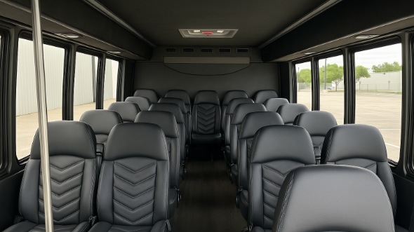 Interior of Charter Bus Company Stamford's 18 Passenger Minibus in Stamford