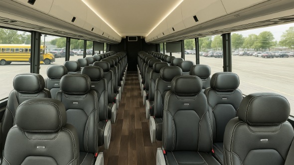 Interior of Charter Bus Company Stamford's 20 Passenger Mini bus in Stamford