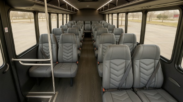 Interior of Charter Bus Company Milford's 25 Passenger Mini bus in Milford