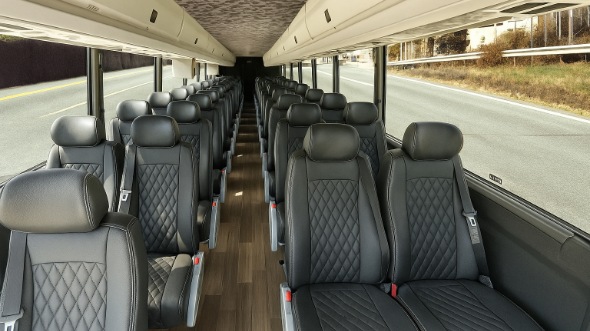 Interior of Charter Bus Company Waterbury's 30 Passenger Minibus in Waterbury