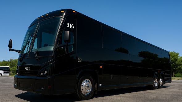 Exterior of Charter Bus Company Bridgeport's 50 Passenger Charter Bus in Bridgeport