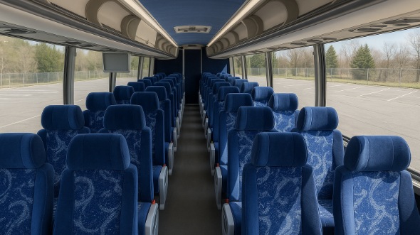 Interior of Charter Bus Company New York's 56 Passenger Charter Bus in New York