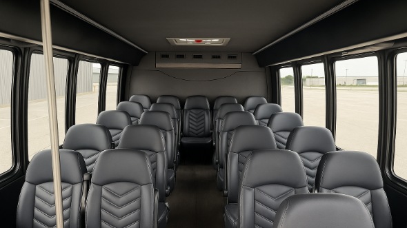 milford 18 passenger minibus inside