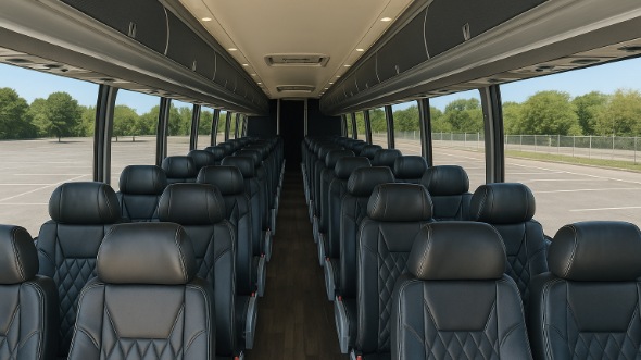 milford 50 passenger charter bus inside
